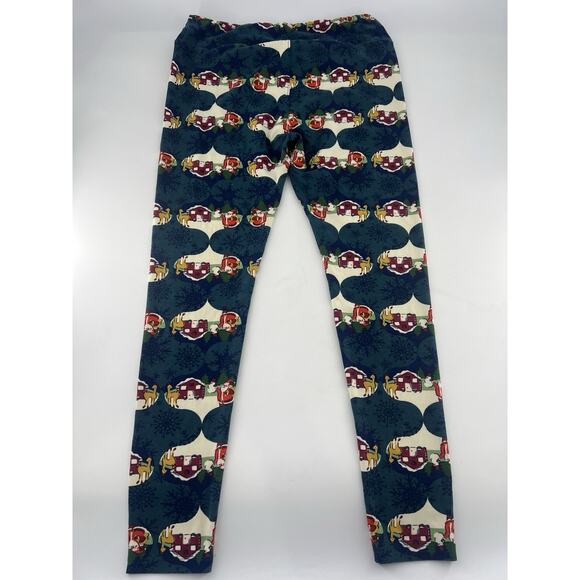 LuLaRoe Women’s Leggings Size TC Tall/Curvy XL Christmas Santa Claus Xmas Snow - Picture 8 of 8